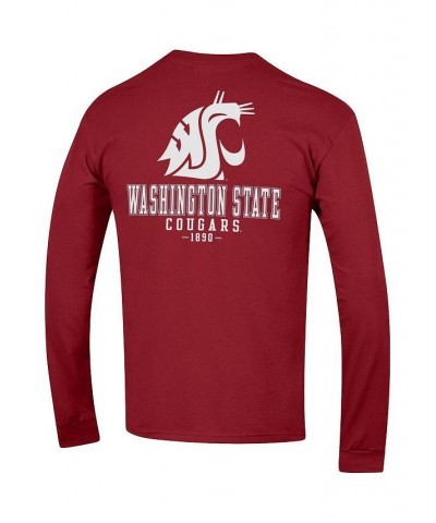 Men's Crimson Washington State Cougars Team Stack Long Sleeve T-shirt $25.99 T-Shirts