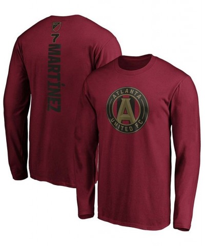 Men's Josef Martinez Red Atlanta United FC Playmaker Name and Number Long Sleeve T-shirt $19.75 T-Shirts