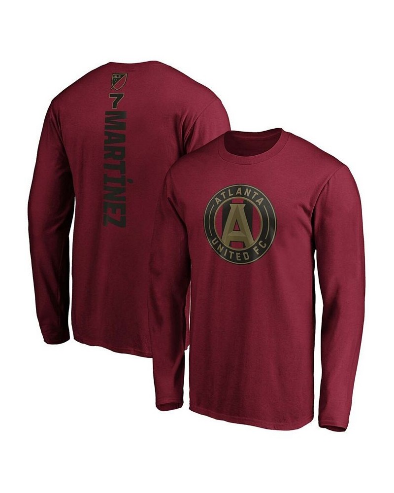 Men's Josef Martinez Red Atlanta United FC Playmaker Name and Number Long Sleeve T-shirt $19.75 T-Shirts