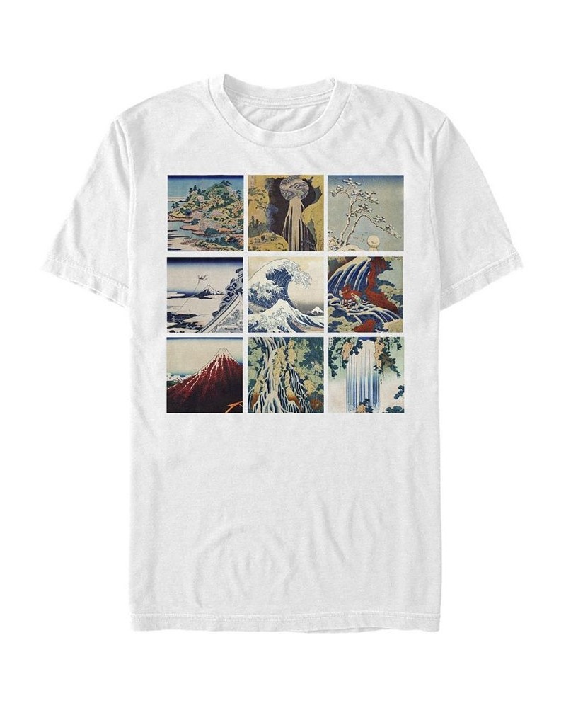 Men's Katsushika Hokusai Short Sleeve Crew T-shirt White $17.15 T-Shirts