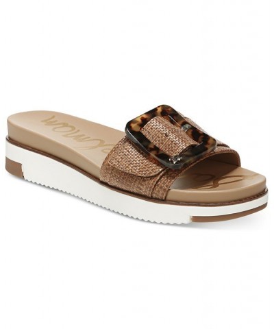 Women's Ariane Platform Buckle Slide Sandals PD04 $57.20 Shoes