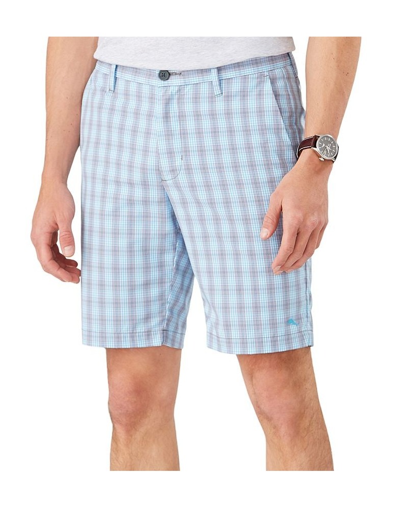 Men's Bahama Driver Performance Stretch Plaid 10" Shorts Gray $56.40 Shorts