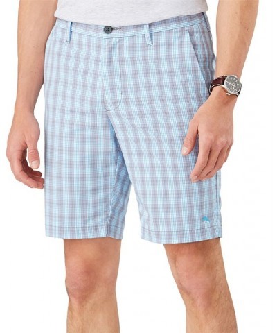 Men's Bahama Driver Performance Stretch Plaid 10" Shorts Gray $56.40 Shorts