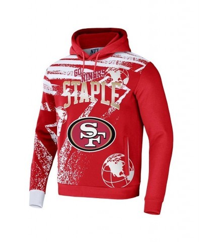 Men's NFL X Staple Red San Francisco 49ers Team Slogan All Over Print Pullover Hoodie $28.70 Sweatshirt