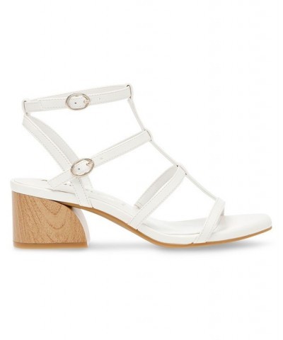 Women's Mecca Block Heel Sandal White $53.46 Shoes