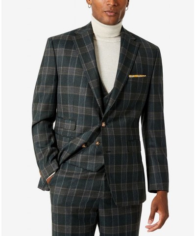 Men's Classic-Fit Wool Suit Jacket Green Plaid $68.40 Suits