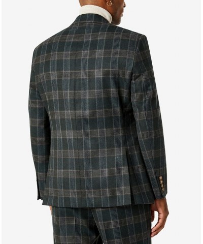 Men's Classic-Fit Wool Suit Jacket Green Plaid $68.40 Suits