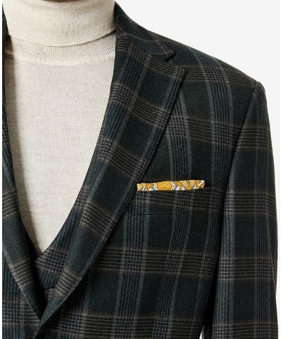 Men's Classic-Fit Wool Suit Jacket Green Plaid $68.40 Suits