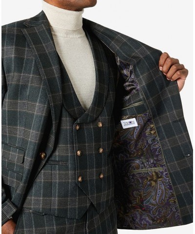 Men's Classic-Fit Wool Suit Jacket Green Plaid $68.40 Suits