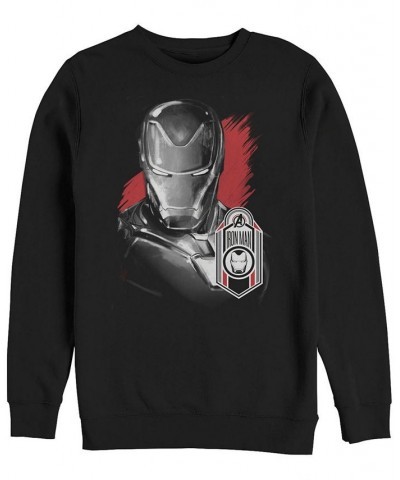 Marvel Men's Avengers Endgame Iron Man Tag Logo, Crewneck Fleece Black $29.69 Sweatshirt