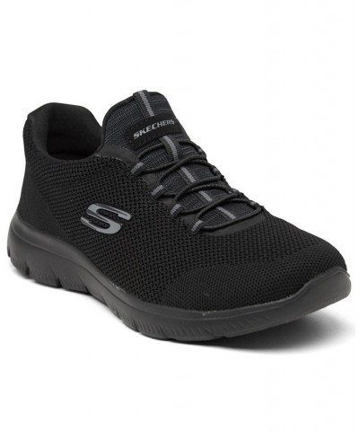 Women's Summits - Cool Classic Wide Width Athletic Walking Sneakers Black $30.25 Shoes