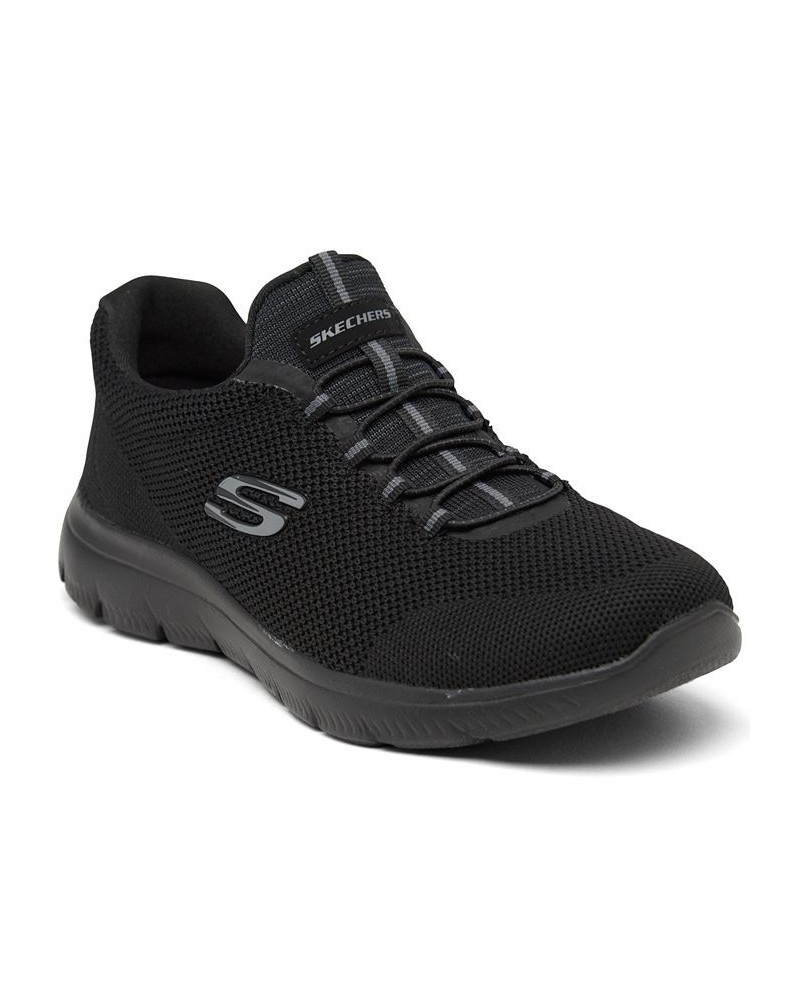 Women's Summits - Cool Classic Wide Width Athletic Walking Sneakers Black $30.25 Shoes