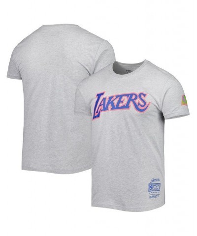 Men's Heathered Gray Los Angeles Lakers Hardwood Classics Color Bomb Energy T-shirt $19.37 T-Shirts