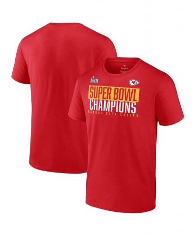 Men's Branded Red Kansas City Chiefs Super Bowl LVII Champions Foam Finger T-shirt $18.00 T-Shirts