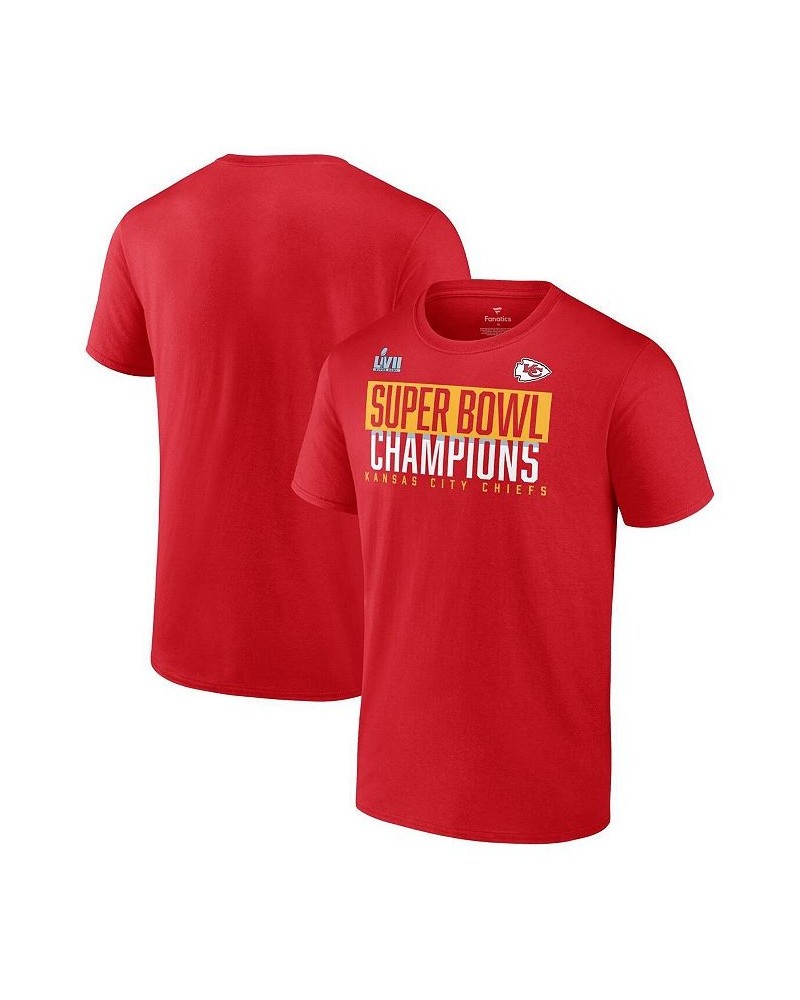Men's Branded Red Kansas City Chiefs Super Bowl LVII Champions Foam Finger T-shirt $18.00 T-Shirts