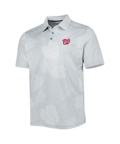 Men's Gray Washington Nationals Palm Coast Delray Fond IslandZone Allover Polo Shirt $38.16 Polo Shirts