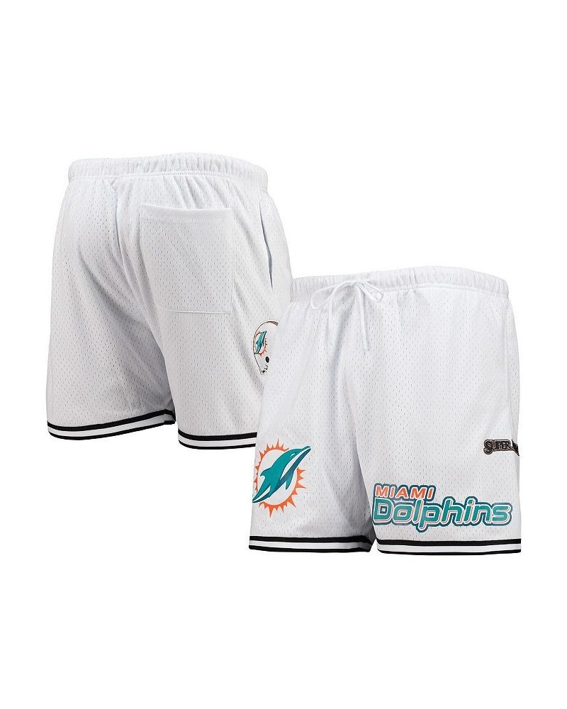 Men's White Miami Dolphins Mesh Shorts $40.00 Shorts