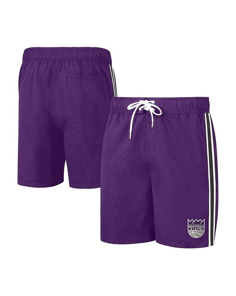 Men's Purple, Black Sacramento Kings Sand Beach Volley Swim Shorts $22.35 Swimsuits