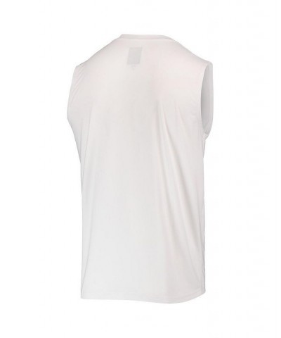 Men's White Kansas City Chiefs Brushed Sleeveless Tank Top $22.35 T-Shirts